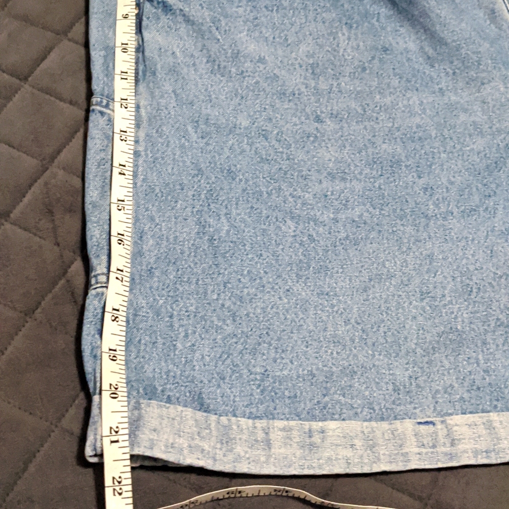 Route 66 Light Wash Denim Cuffed Jean Overall Carpenter Shorts - Picture 11 of 11